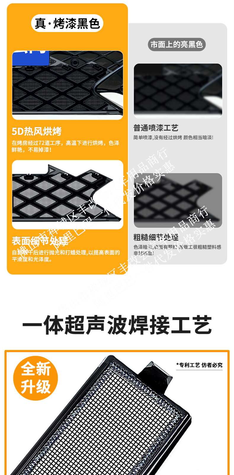 Suitable for Volkswagen Golf R-line, one-piece welded car anti-insect net, specialized modification accessory for the front grille