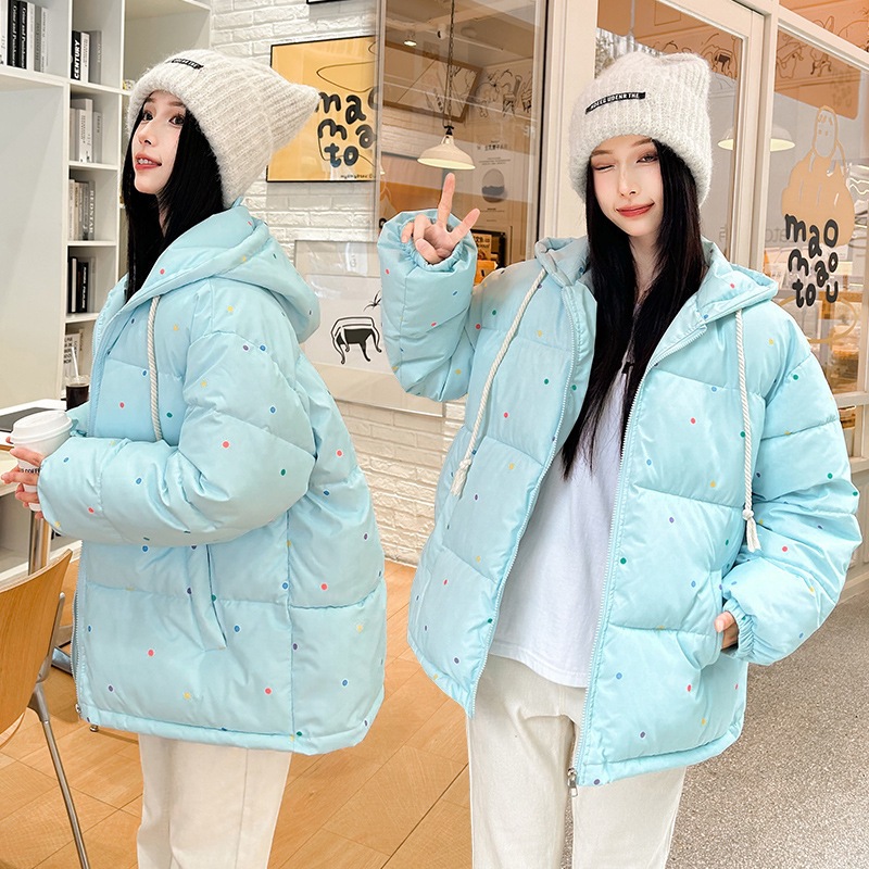 Invierno nuevo dulce punto de tormenta de la universidad chaqueta de algodón encapuchado escolares japonesas lindas chaqueta de algodón caliente gruesa image 1