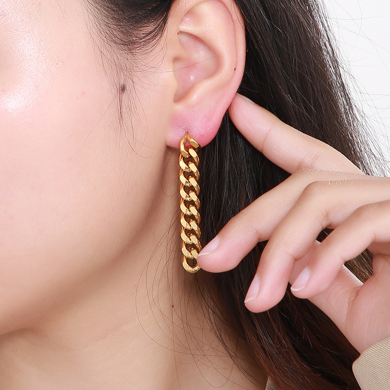 15g Weight PVD Coated Gold Plating Process 304 Stainless Steel Ear Needle Material 18K Gold Plated Plating Material No Inlaid Inlay Material Dangling Earrings Classification 304 Stainless Steel Material Geometric Pattern Women'S Gender Simple Style Style Waterproof Non Tarnish, Plating Craft PVD Coated 18K Gold Plated Geometric Stainless Steel Simple Style Waterproof Non Tarnish Dangling Earrings 9