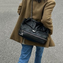 高品质【香奶家】女包流浪包复古做旧单肩包大容量菱形格斜挎包包