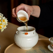 柿子建水 茶洗陶瓷茶渣缸倒茶废水缸 茶具配件家用茶盂水盂