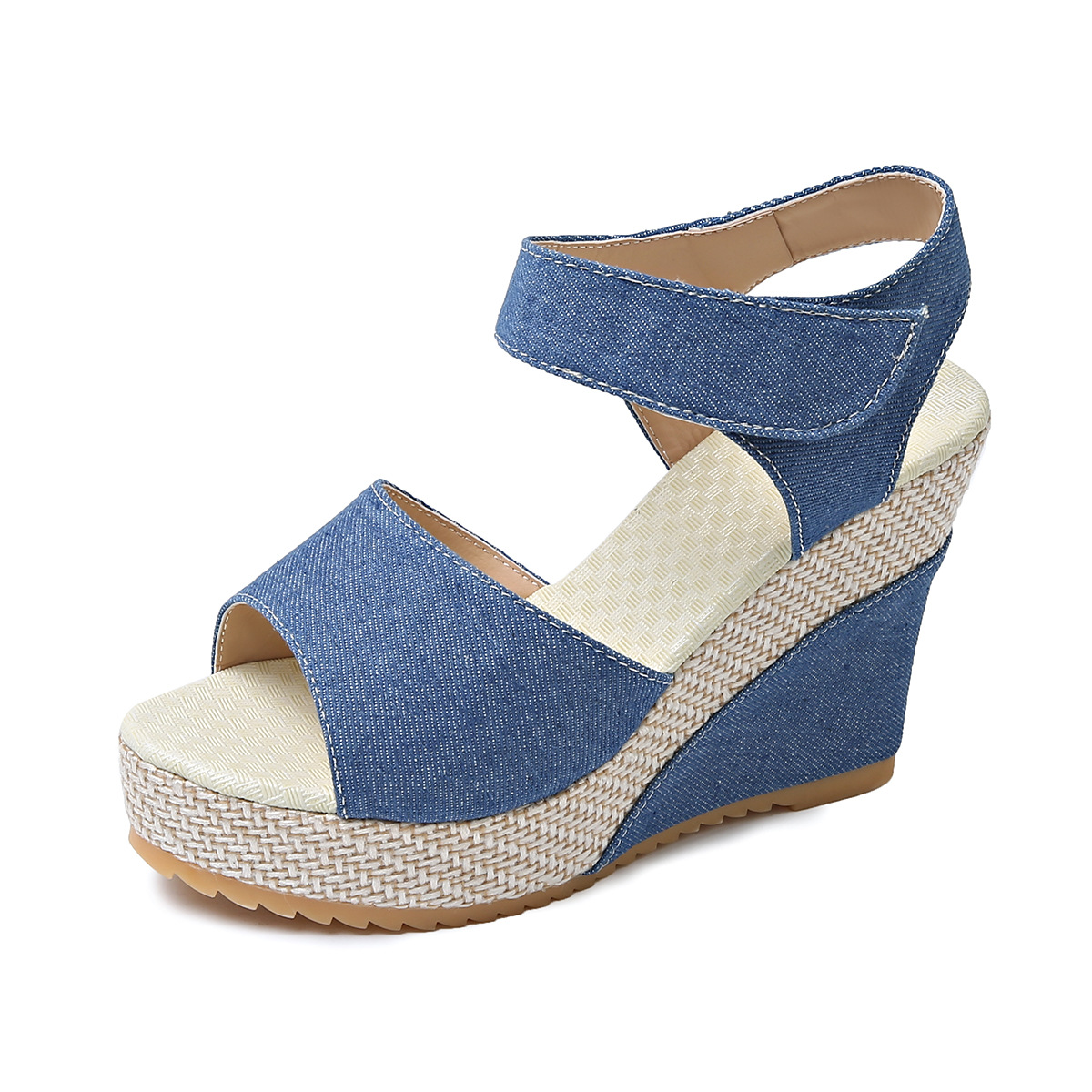 fashionable sandals wedge heel heels with shoelaces platform