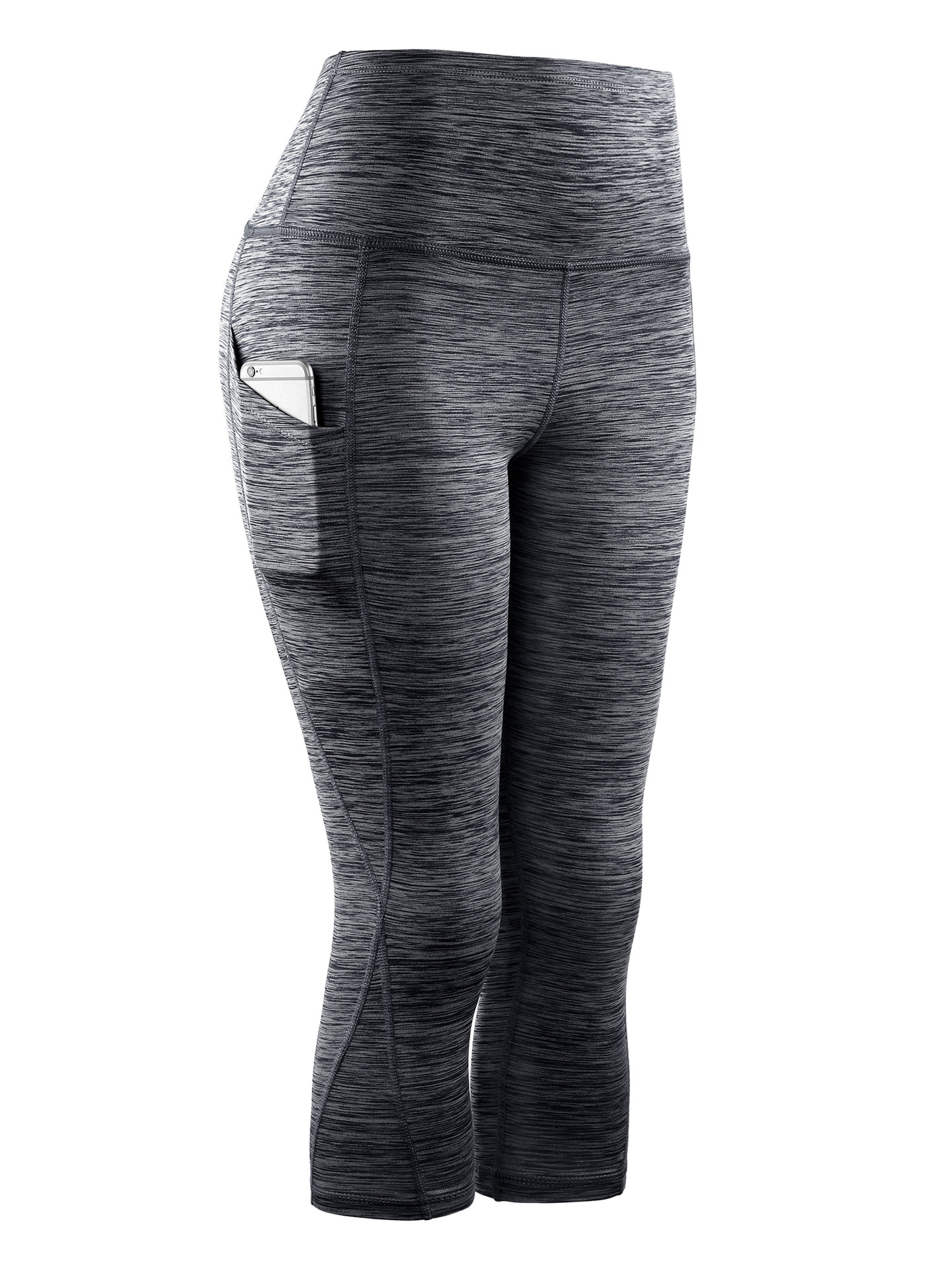 Yoga Fitness pantalones de cintura alta Mujer Desnuda Levantamiento de cadera elástico apretado adelgazamiento vientre contracción deportes de secado rápido correr pantalones recortados