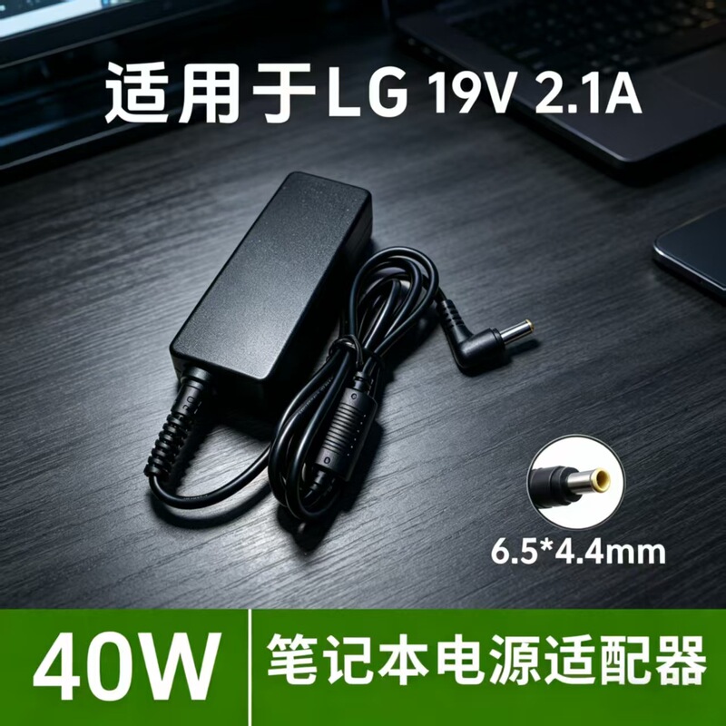Suitable for LG power adapter 19V2.1A 40W monitor laptop charger 6.5*4.4MM