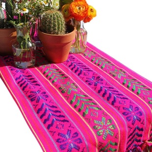 Mexican Table Flag Party Table Flag Color Strip Table Flag Tassel Table Flag Mexican Style Tablecloth