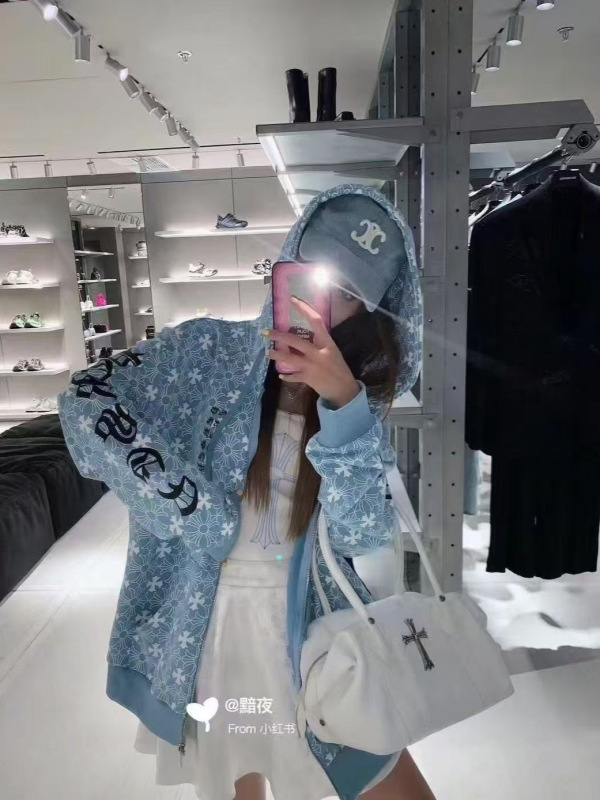 高品质~2025新款跨境CH卫衣十字架马蹄情侣拉链连帽卫衣外套女款|undefined