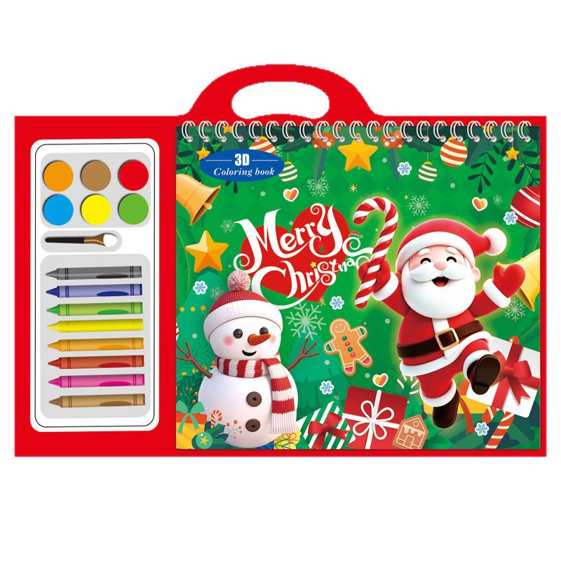 Juegos de papelería portátil de Navidad transfronterizos hechos a mano DIY niños graffiti libro de dibujo de juguetes de arte regalo image 5