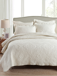 Export Double-Sided Pure Cotton Bed Cover, Light Luxury White Quilted Quilt Three-Piece Set, Quilted Bed Sheetss, Universal for All Seasons