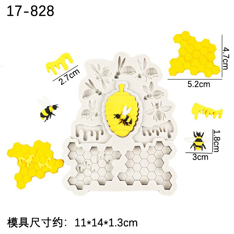 Abeja abeja rey panal cera epoxi molde de silicona chocolate fondant DIY herramienta hornear decoración la torta
