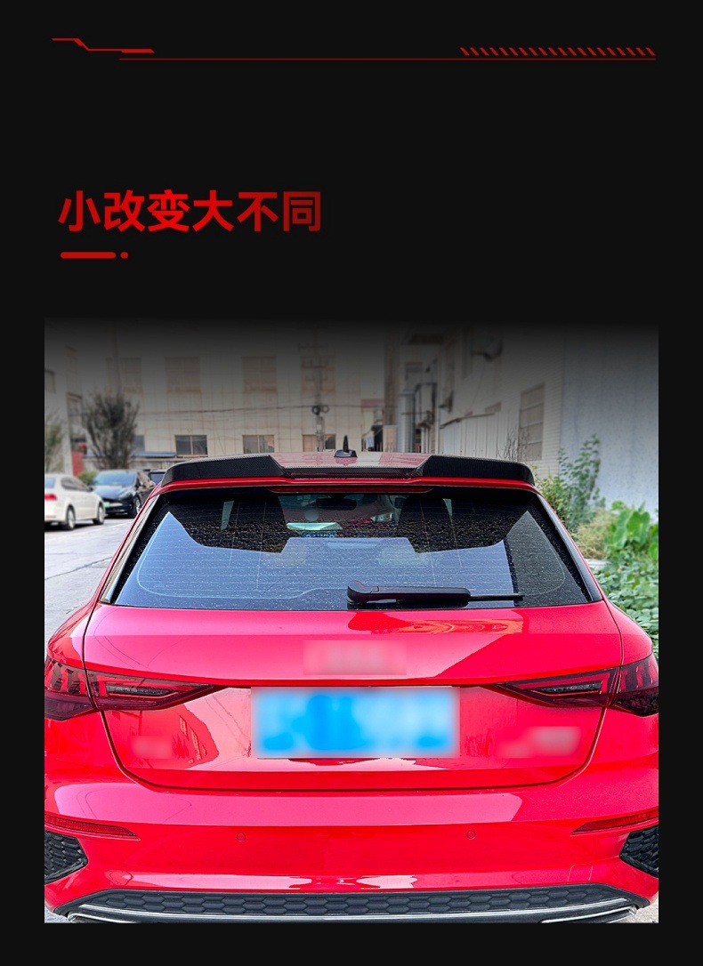 Applicable to 2020 Audi A3 8Y Hatchback Blade Top Wing Tail Rear Wing Fixed Wing Cross-border Modified Parts