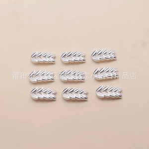 Factory Direct Sale 999 Pure Silver Double-Row Wheat Ear Spacer Beads DIY Beaded Braided Red String Bracelet 3D Hard Silver Accessories