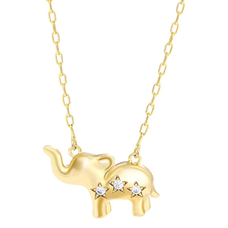 Xuping Collar de aleación de elefante pequeño para mujer, nicho coreano y japonés, cadena de clavícula de animal lindo de alta gama transfronteriza, joyería al por mayor