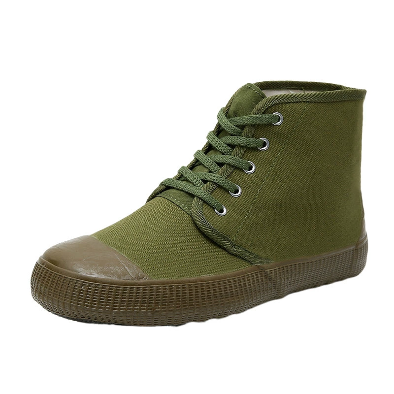 Кроссовки из Canvas high‑top для спорта, CAMOUFLAGE/оливковый, резиновая носовая часть и подошва, EU 34–46
