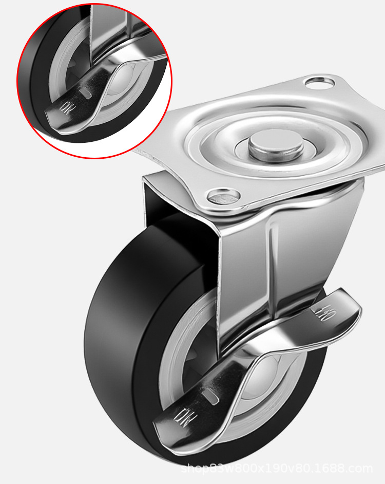 1 inch - 3 inch Universal Casters with Brake, Swivel and Fixed Wheel Options, Wear-Resistant Silent Furniture Casters for Tea Tables and Trolleys