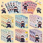 8张原创忍者换脸套图贴纸创意日系益智亲子互动Make a face贴贴纸