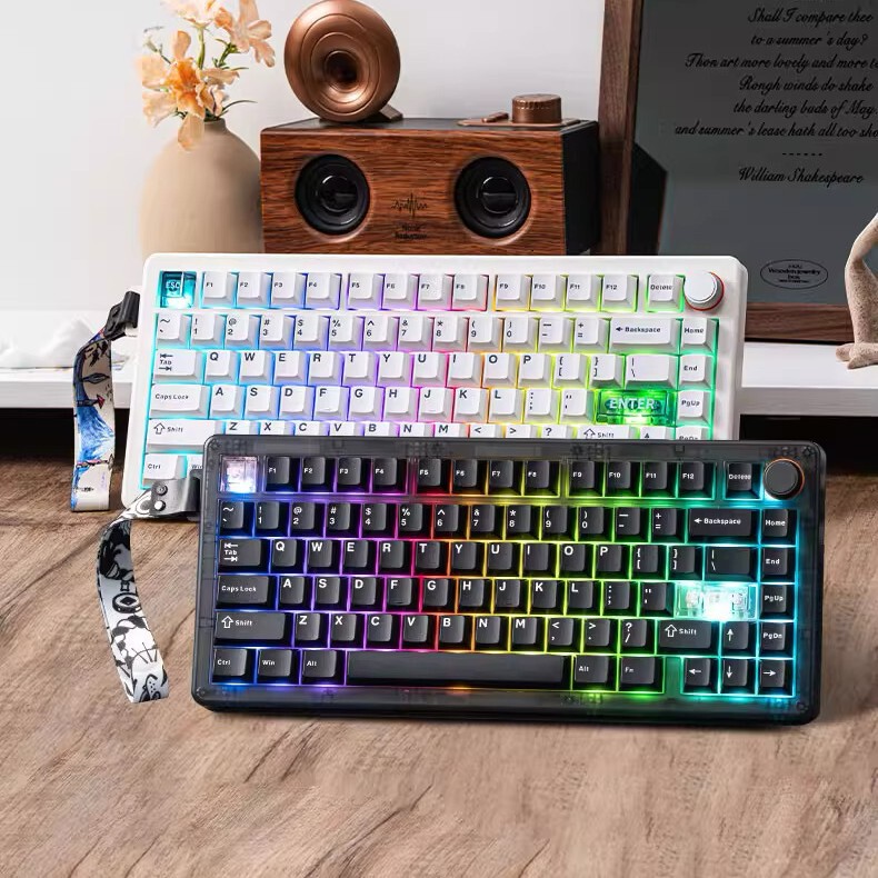 Redude Qk75 Custom Mechanical Keyboard Gasket Hot-Swappable Wireless Three-Mode Bluetooth Pad for E-Sports Gaming Redude Qk75 Custom Mechanical Keyboard Gasket Hot-Swappable Wireless Three-Mode Bluetooth Pad for E-Sports Gaming