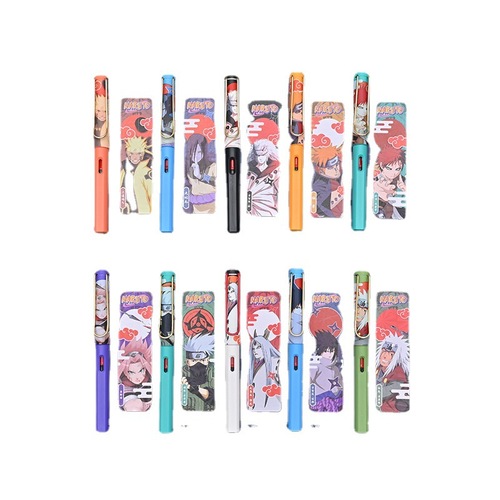 Naruto pen, primary and secondary school students, dual-use pen, replaceable ink bag, universal ink pen for boys and girls, optional