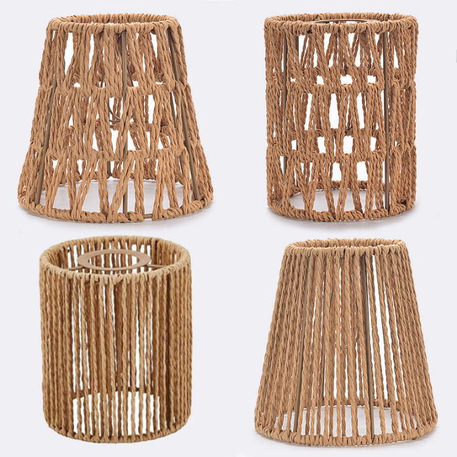 Manufacturer Wholesale Woven Lampshade Paper Rope Chandelier Cross-Border DIY Leisure Stylish Characteristic Bed and Breakfast Bar Creative Lighting