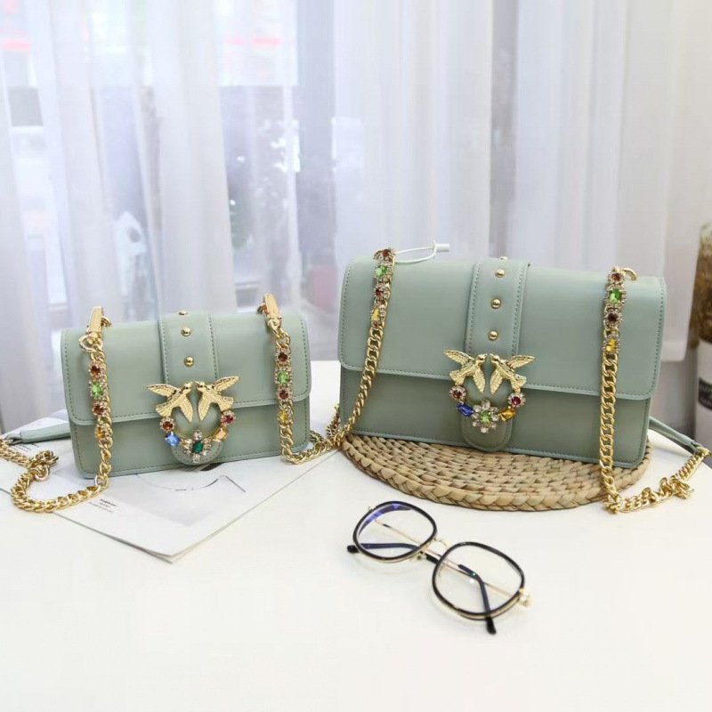 Pink* Puff Single-Shoulder Commuter Bag for Women, Dionysus Chain Bag, Crossbody Swallow Bag, Flying Bird Double Swallow Bag, New Model