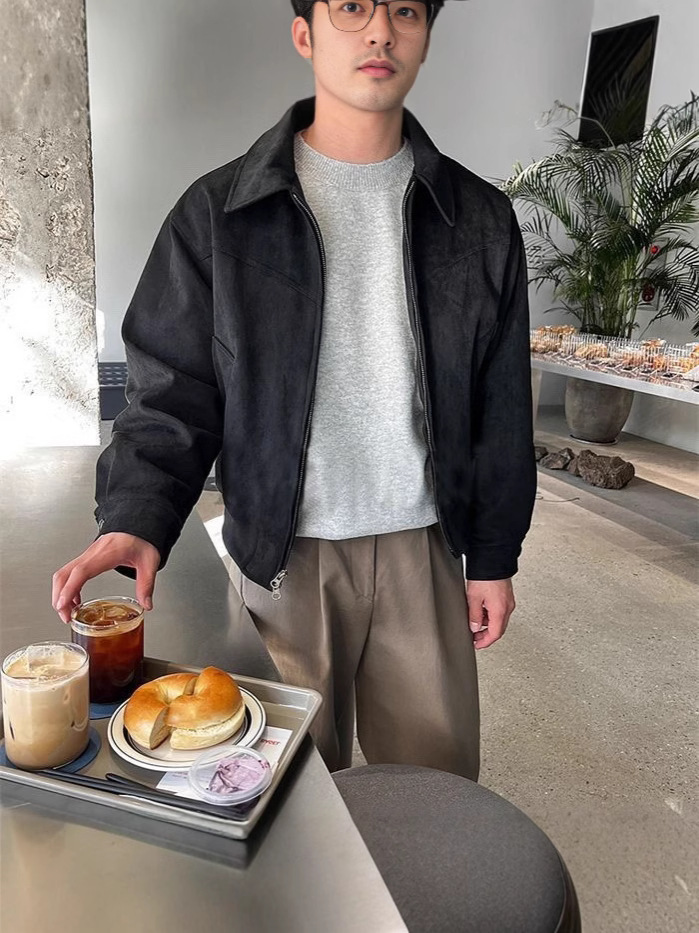Abrigo callejero frito para hombre de gama alta Chaqueta de solapa de marca de moda marrón marrón marrón rojo Top de hombre de primavera y otoño de alta gama