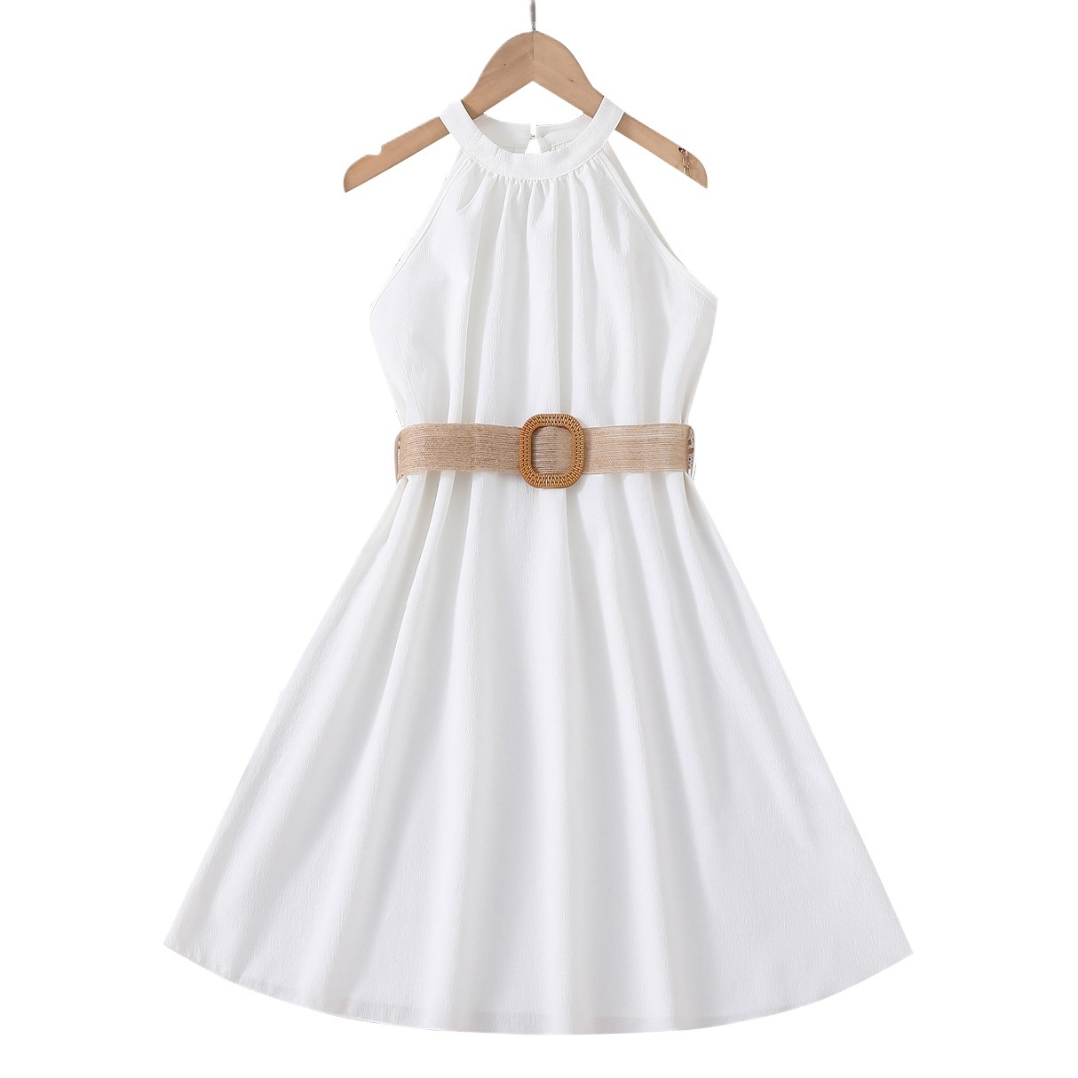 Vestidos de verano para niñas, populares vestidos de princesa con cuello halter, dulces vestidos de verano para niñas, vestidos elegantes para niñas mayores.