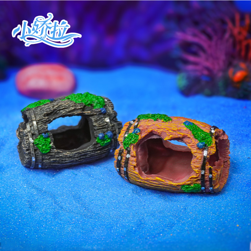 Nueva decoración de piedra de musgo de guijarros, pecera, acuario, decoración, paisajismo, barril de vino, barril de madera, caja de evitación de resina