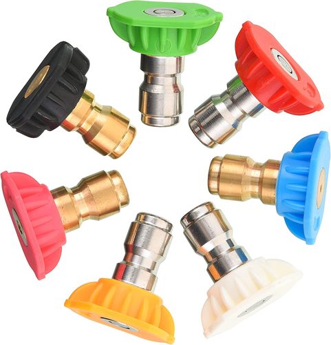 High-pressure water gun nozzle cleaning machine fan-shaped 7-color nozzle multi-functional high-pressure cleaning nozzle fan-shaped linear nozzle