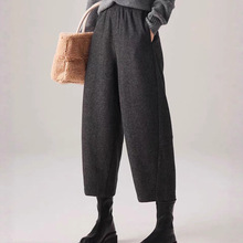 2025冬季新款原版质量时尚百搭宽松显瘦加厚保暖休闲九分哈伦裤女
