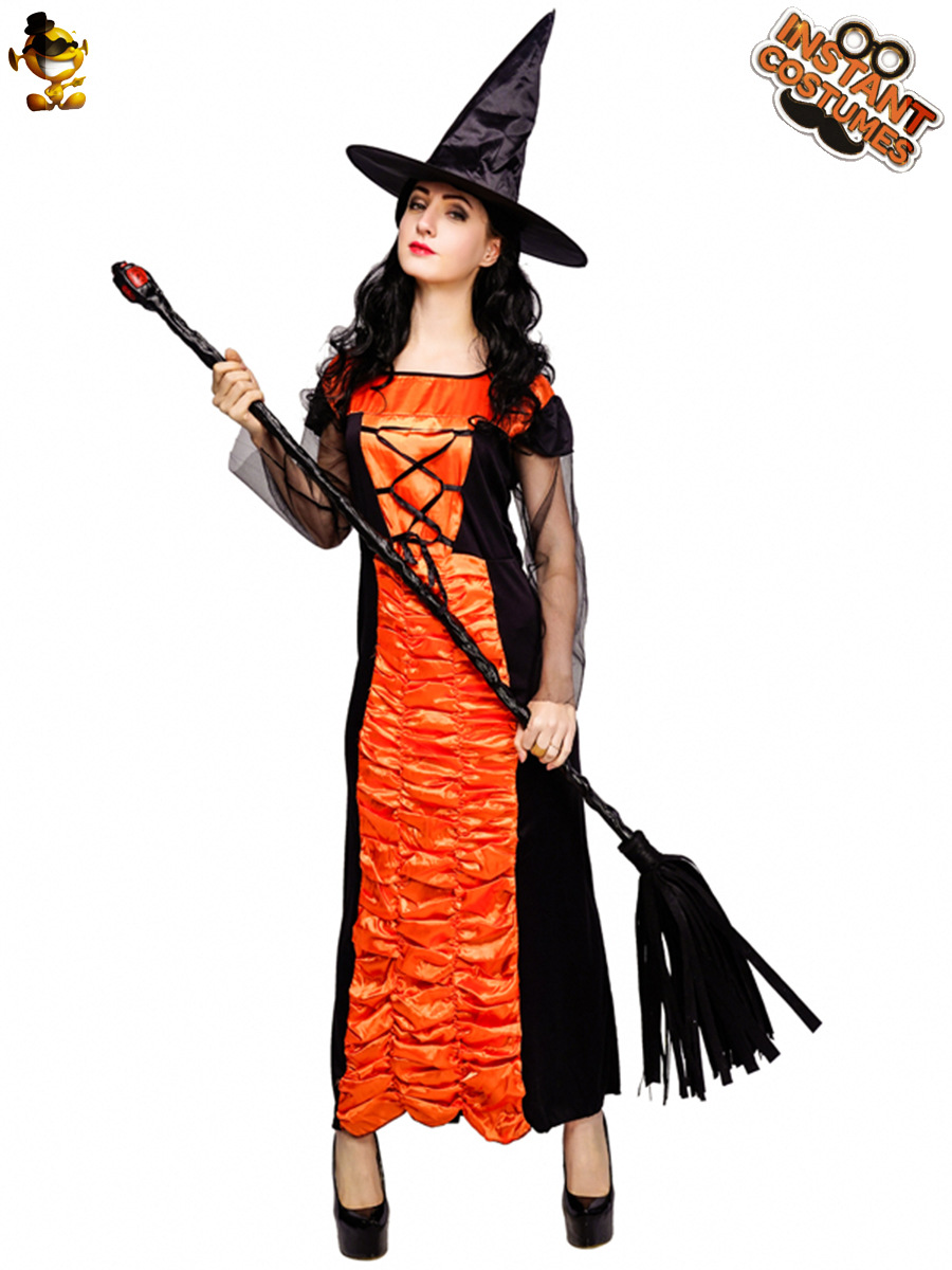 De las mujeres adultas de Halloween Cosplay bruja traje partido traje rendimiento etapa rendimiento