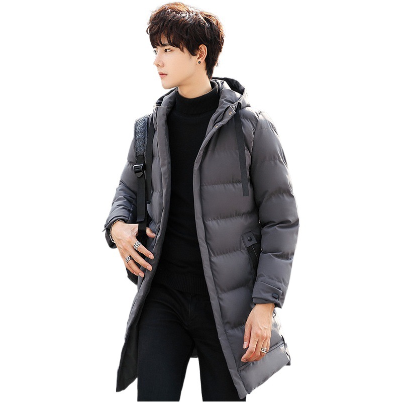 Abrigo acolchado de algodón de longitud media de invierno para hombre, chaqueta acolchada con capucha gruesa a prueba de frío, chaqueta acolchada con capucha coreana, chaqueta acolchada, fábrica al por mayor