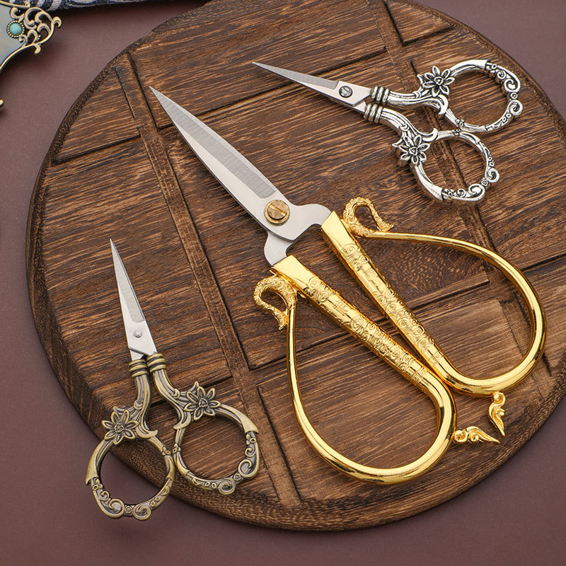 [스페셜 세일] 빈티지 가위 클래식 릴리 가위 가정용 수제 유럽 소형 가위 자수 천 가위 도매