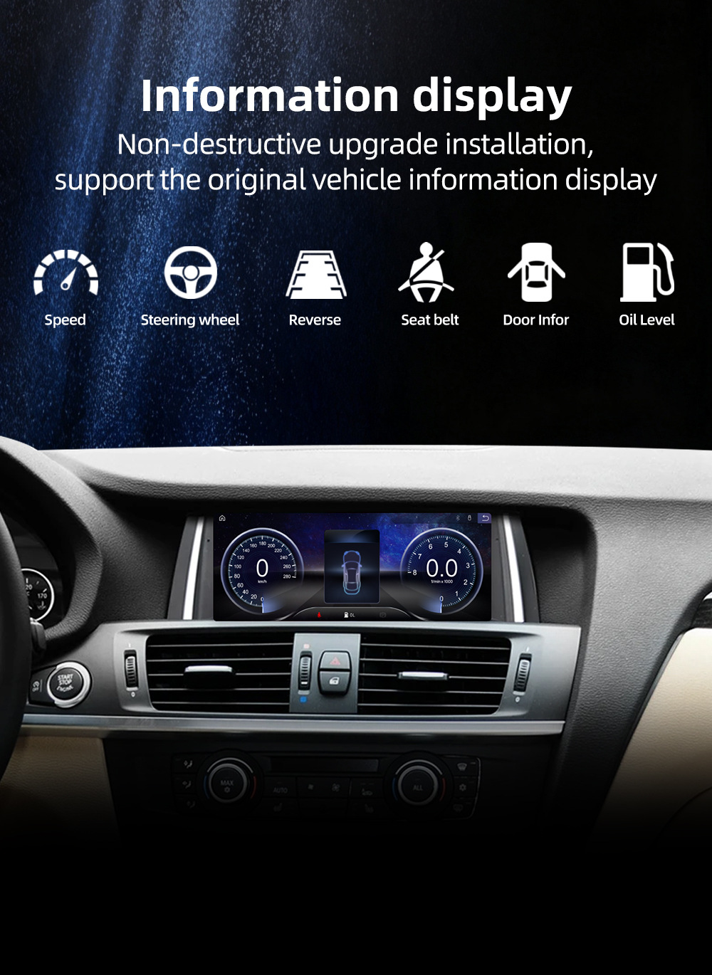 Car-Mounted Carplay Central Control Large Screen Suitable for Bmw X3 F25 X4 F26 2011-2017 Android Navigation