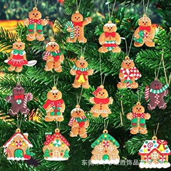 跨境圣诞卡通姜饼人圣诞树挂饰场景布置创意素材圣诞树装饰新品