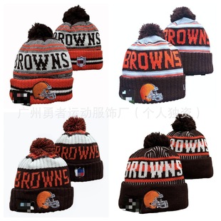 Winter NFL Brown Team New Ritchie Cap Men's and Women's Fashion All-match Knitted Cap Warm Wool Cap NF