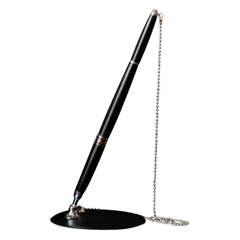 Metal Desk Pen Office Hotel Bank Signature Pen Chain Pen Enterprise logo Laser Lettering Gel Pen