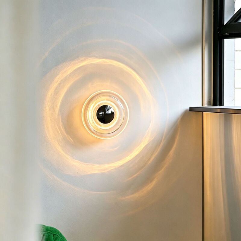 Press Water Ripple Wall Lamp Retro Bauhaus Light Luxury Creative Designer Style Corridor Hallway Entrance Bedside Lamp