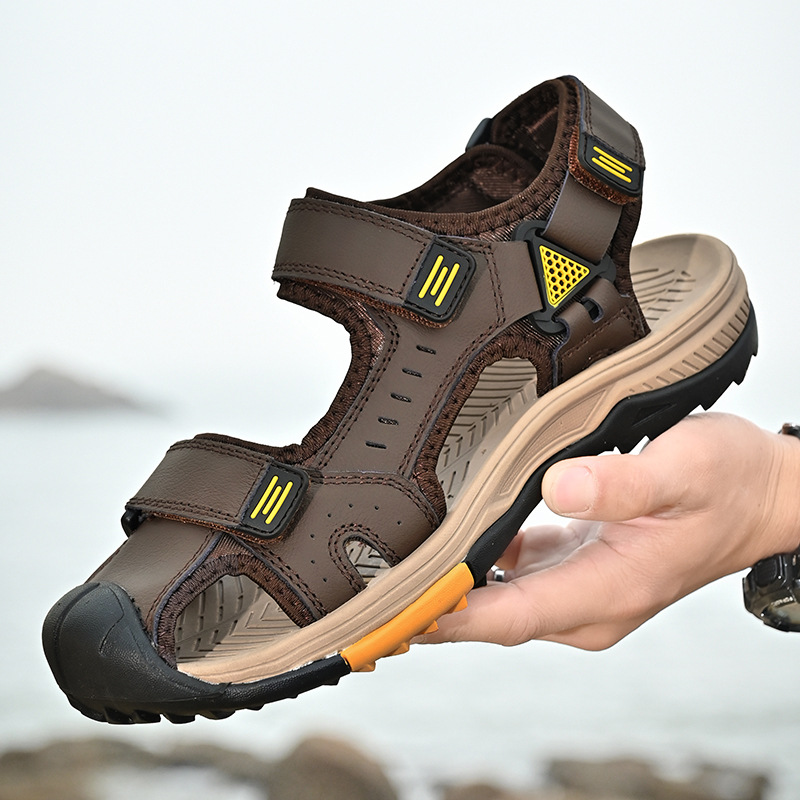 Cross-border plus size Sandals Men's 2024 Summer Outdoor Non-slip Baotou Sandals Men's New Fashionable Casual Beach Shoes