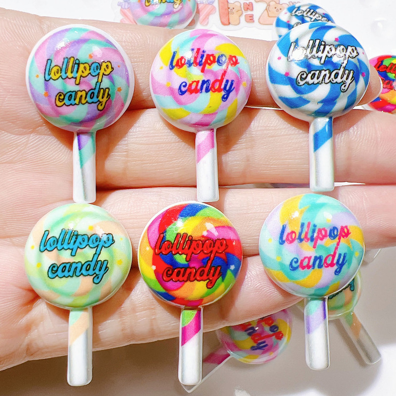 Resin accessories wholesale diy accessories shoe buckle handmade material water cup paste cream gel hair accessories letter lollipop