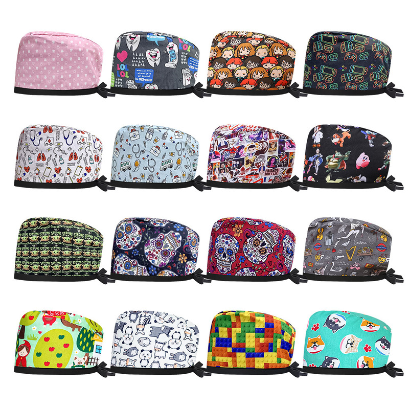 Beauty Salon Tie Dental Operating Room Chemotherapy Care Cap Male Work Surgical Cap Female Medical Cotton Nurse Baotou