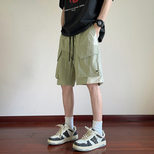 工装短裤男士外穿宽松直筒立体袋运动男裤夏季休闲五分裤子