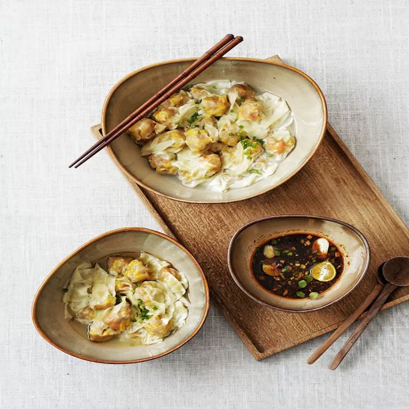 Cuencos de sopa de color europeo de color esmalte transfronterizo cuencos de arroz irregulares de cerámica cuencos de ensalada de frutas cuencos de ramen grandes