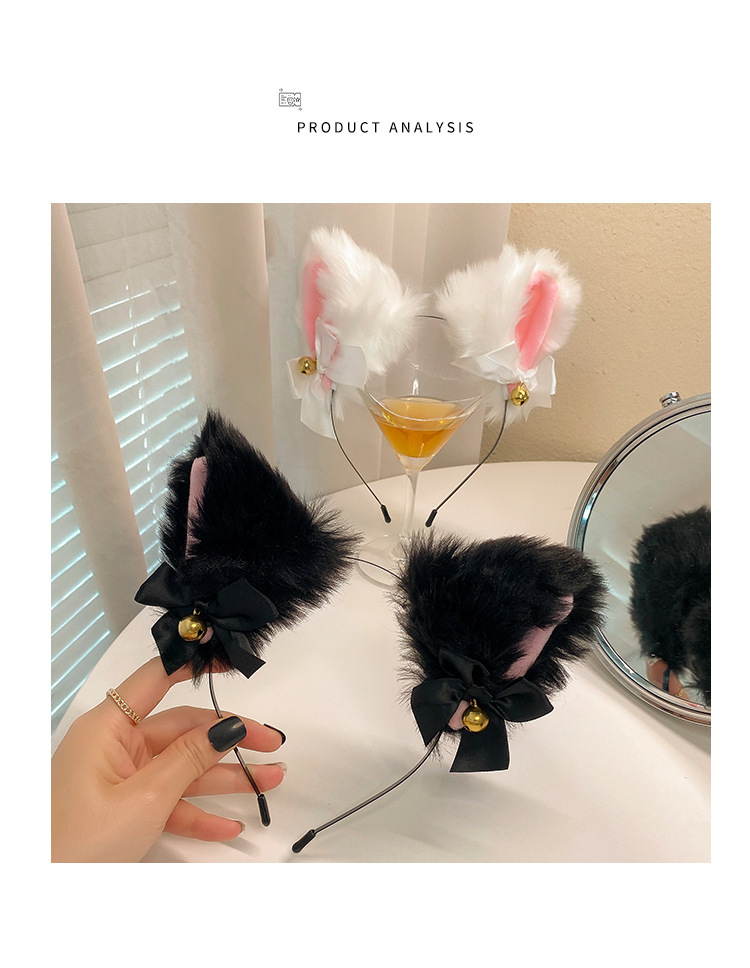 Cute Cat Ears Plush Handmade Hair Band 1 Piece