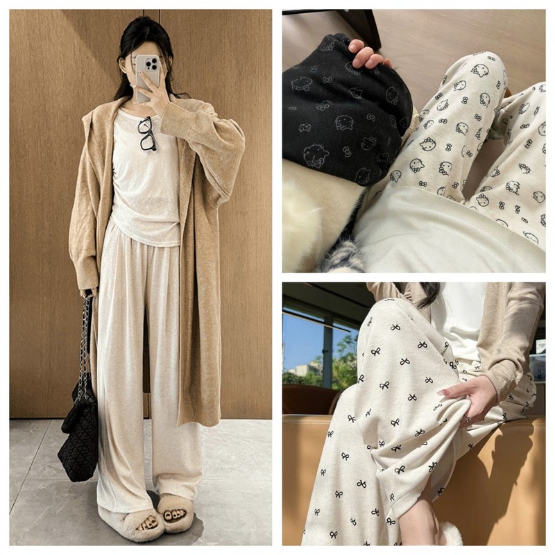 慵懒风糯米裤女2025秋季新款高腰垂感软糯休闲遛弯裤直筒阔腿裤女|undefined