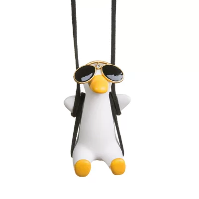 Mirror Hanging Ornament Car Decoration Car hanging - white-and-thin-with-sunglasses