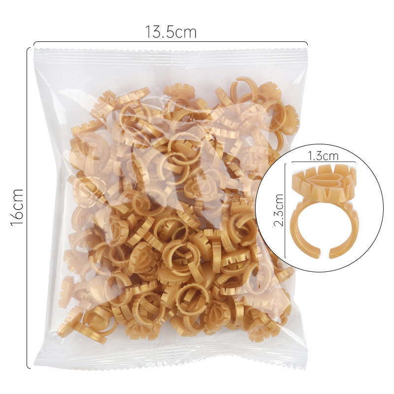 Fábrica de injerto de pestañas florecer taza de cristal dividida taza de anillo de pegamento circular en forma de corazón soporte de anillo de pegamento taza al por mayor