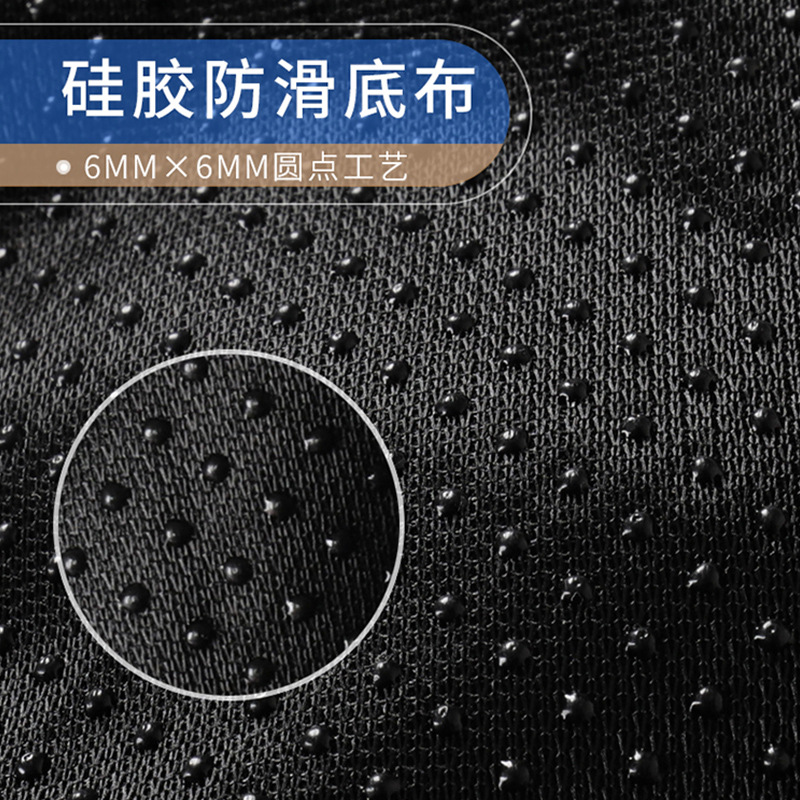 6mm*6mm圆点工艺硅胶底布吸湿排汗滴塑防滑布黑色圆点印花布料
