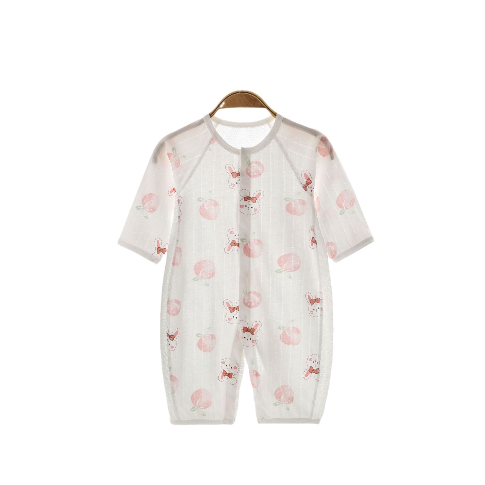 새로운    한 몸 세트 여름 순면 등반 세트 얇은 에어컨 세트  긴 소매 헤어 파자마