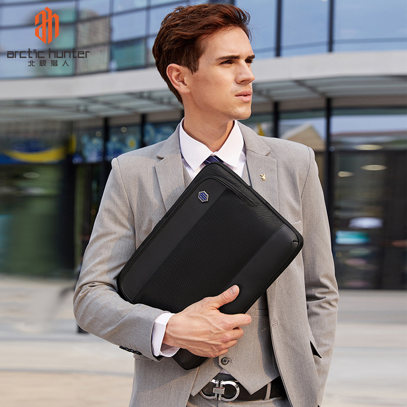 新品预售手提电脑袋商务休闲公文包简约防泼水涤纶包内胆包