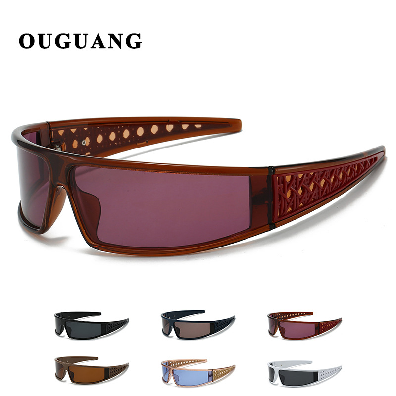 D Diadema futurista, gafas de sol, gafas de conducción integradas, gafas de sol polarizadas deportivas, sentido avanzado Y2K, protección UV