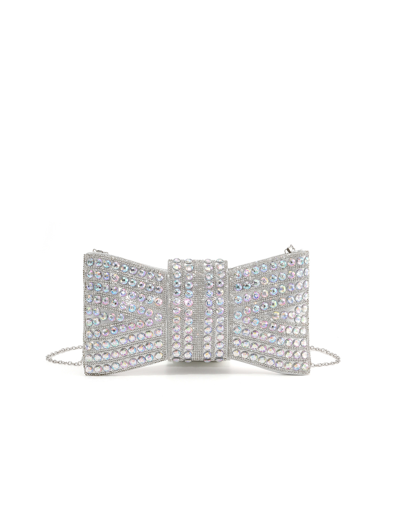 Polyester Lining Material Magnetic Buckle Closure Type Glass Bow Knot Bow Type Evening Bags